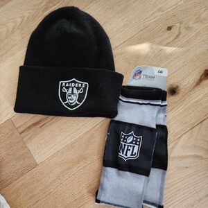 Raiders hat kids size and a pair of socks
